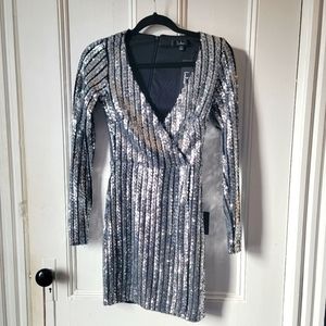 Lulu Party Starts Now Silver Sequin Dress